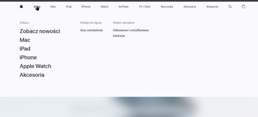 Struktura hierarchiczna Apple